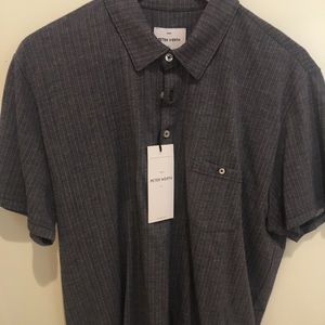 Peter Werth homme à encolure Polo Pull Battledean Coupe coton bleu marine